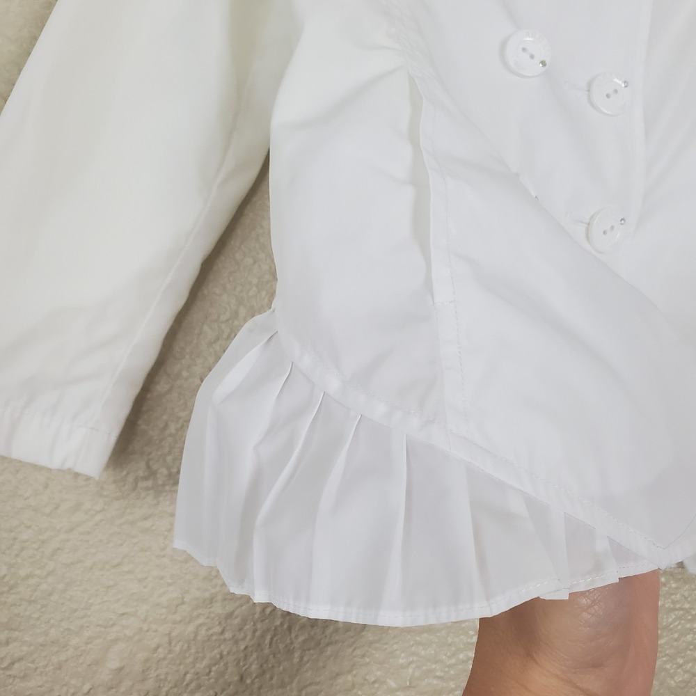 Armani Junior Girls White Double Breasted Lightweight Ruffle Jacket Size 3Y 100C - Picture 6 of 10